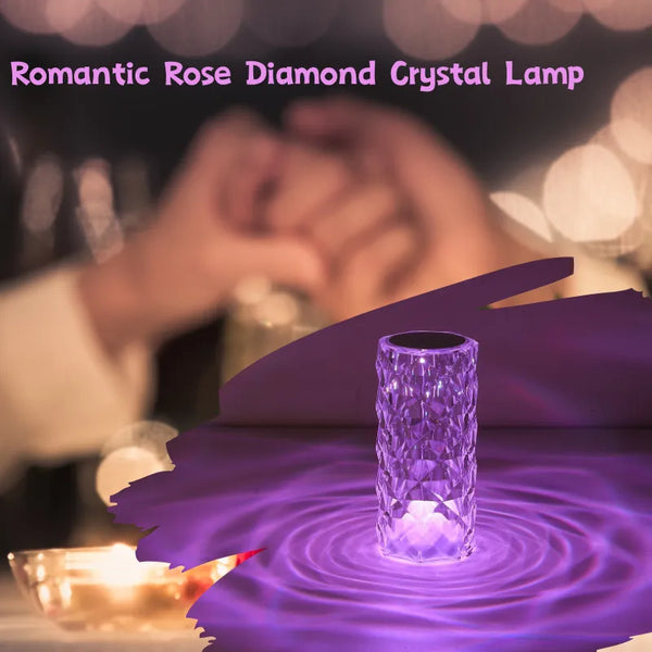 Diamond Rose Crystal Table Lamp