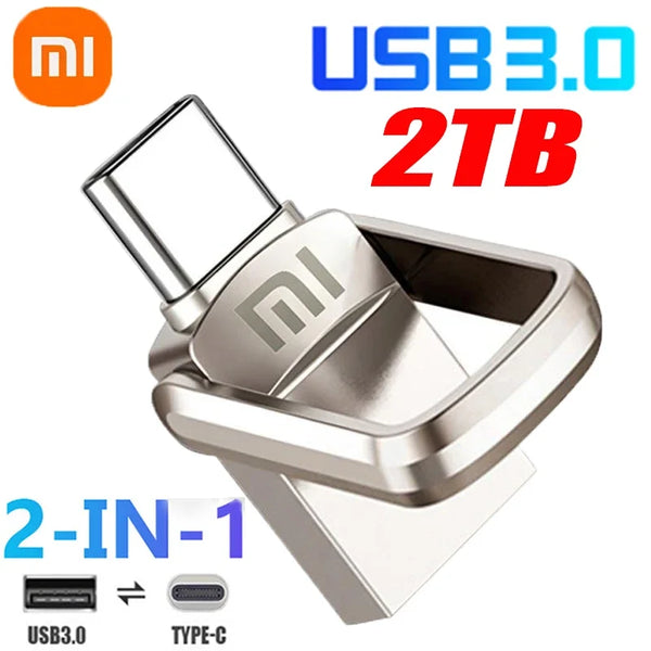 Xiaomi U Disk 2TB 1TB High Speed USB 3.1 Flash Drive Type C Interface Phone Computer Mutual Transmission Portable USB Memory